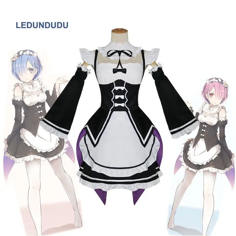 Женский костюм для косплея Re:Zero Hajimeru Isekai Seikatsu Re Life In a другой мир Ram Rem женское