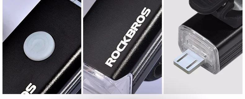 Excellent ROCKBROS Rechargeable Bicycle Light Waterproof MTB Lanterna Bike Flashlight Farol Bike Headlight Front Lamp Cycling Accessories 17