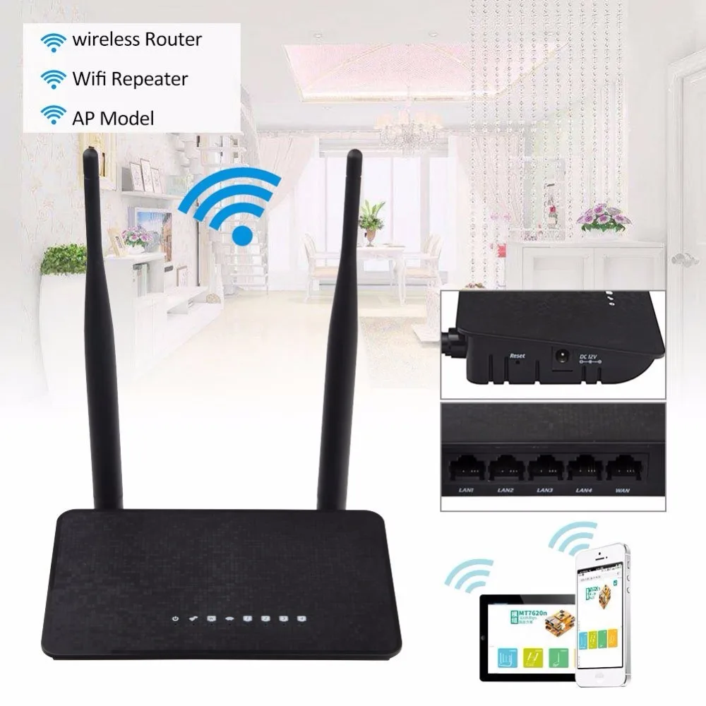 Wi Fi роутер KuWFi 300 Мбит/с 2 4 ГГц с антеннами|wireless extender|smart wifi routerwifi router |