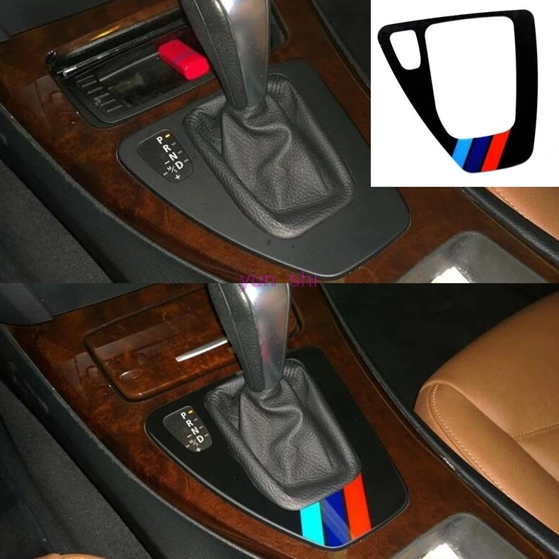 3D Car Sticker Acrylic Gear Box Panel Gear Shift Panel Auto Shift Unit Decoration Covers For BMW Old 3 Series E90 Car-styling