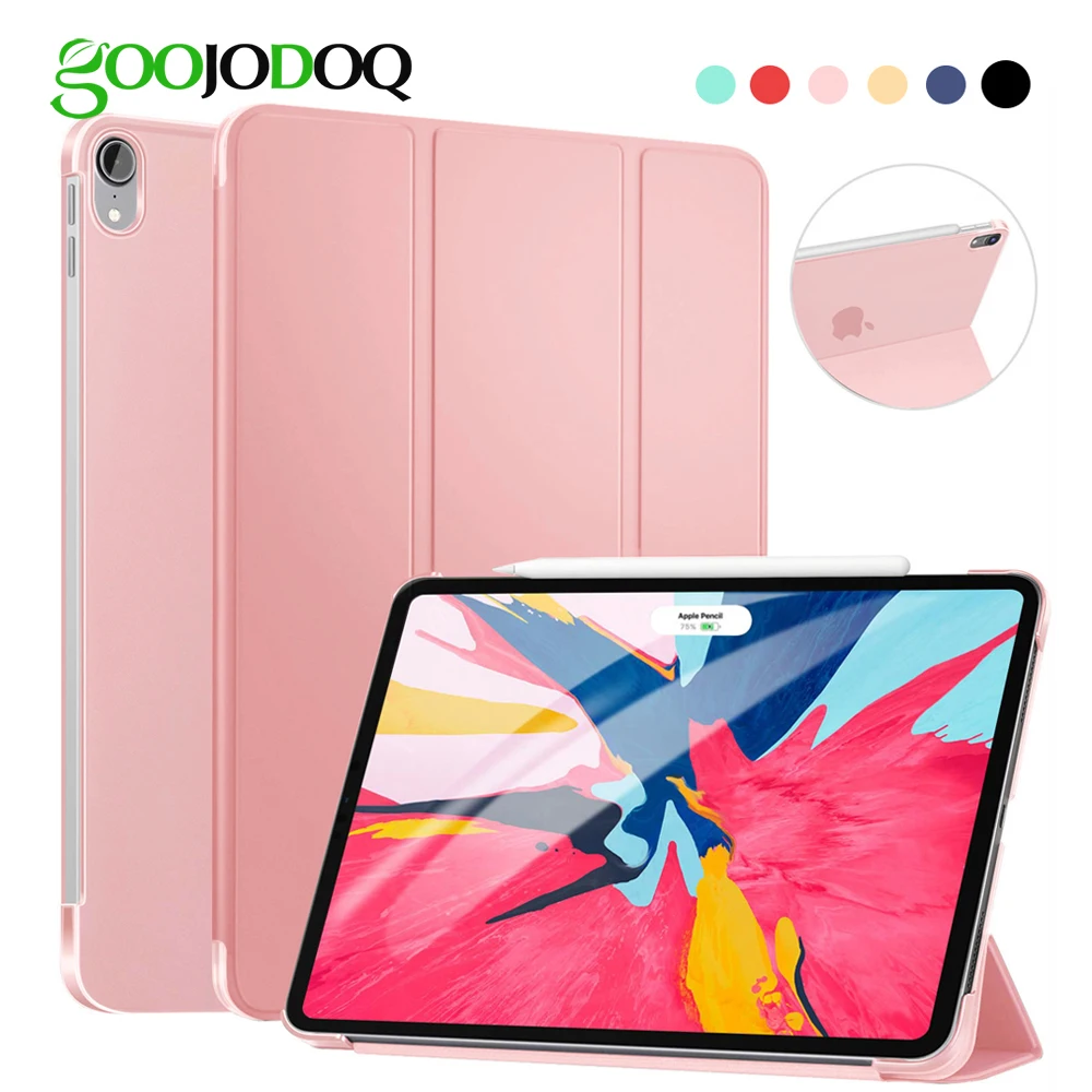 

GOOJODOQ Case For iPad Pro 11 2018 Slim Lightweight Transparent PC Smart Cover Support Pencil Charging for iPad 11 Case Coque