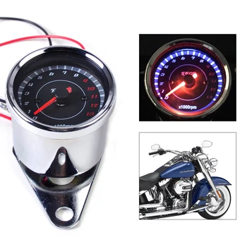 

DWCX Universal LED Light singal 13000 RPM Tachometer Scooter Analog Tacho Meter Gauge Motorcycle Speedometer for Honda Yamaha