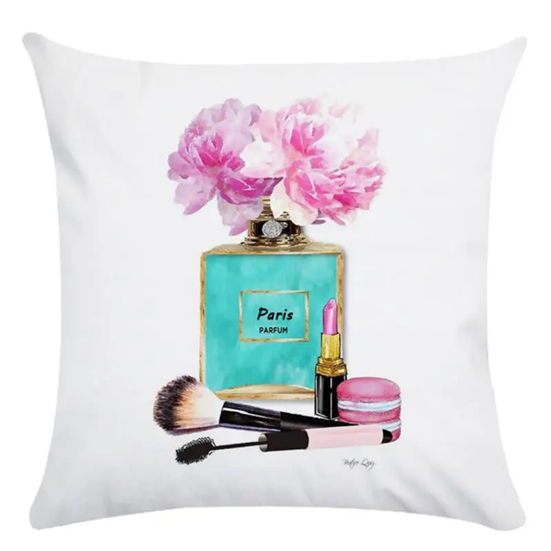 

45*45cm cushion cover for sofa Hand painted flowers bottles super soft pillow case Home decorative pillow cover