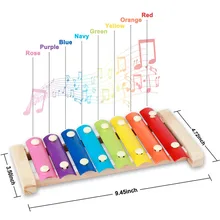 Деревянная рамка, восьмитонный музыкальный инструмент, игрушка ксилофон, детские музыкальные забавные игрушки, детское образовательное оборудование, игрушка