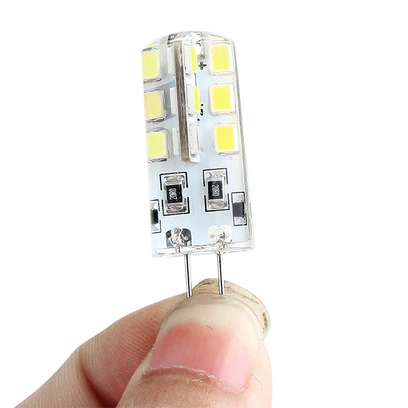 5 шт. G4 AC/DC 12 V 2835 SMD 24 светодиодный свет холодный белый Силиконовый Светодиодная лампа-Кукуруза лампы Высокое качество