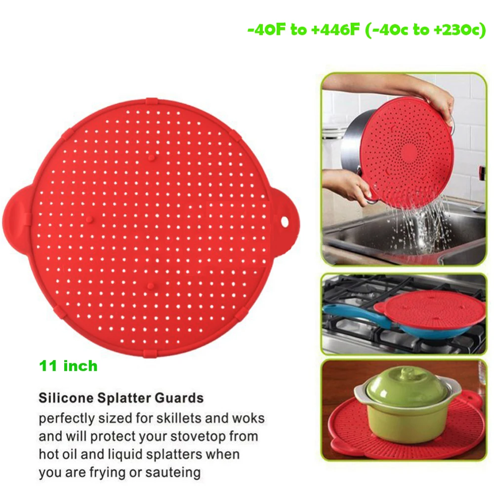 Multifunction 3 in 1 Silicone Splatter Screen Splatter Guard Silicone