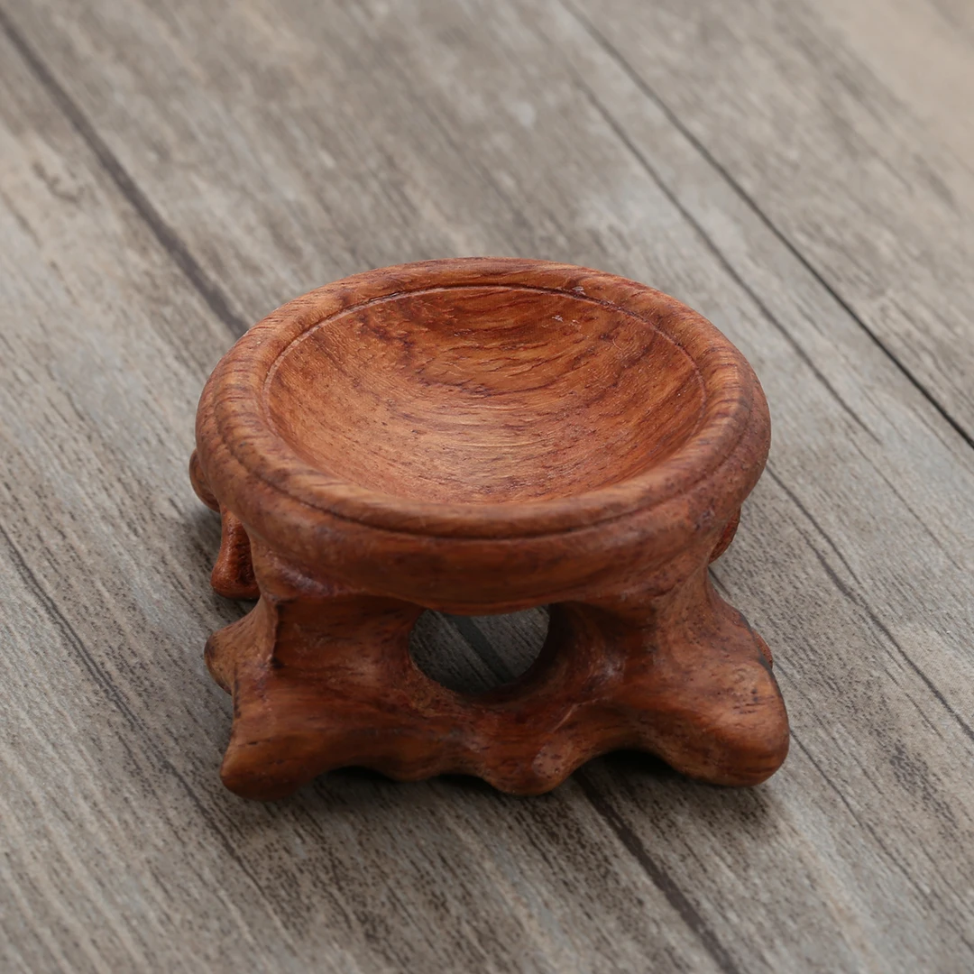 3cm Inner Diameter Rosewood Wood Wooden Stand Holder For Crystal Sphere Ball Random Color