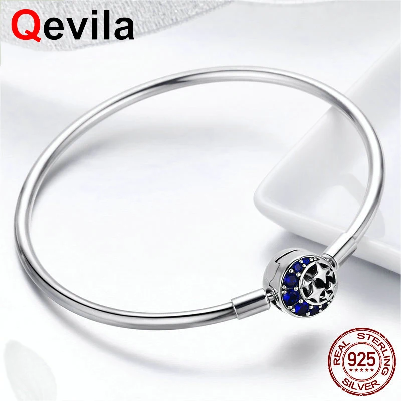 

Qevila Fashion Bangles High Quality Romantic Starry Sky Bracelets Bangles For Women 925 Sterling Sliver Bangles Women Jewelry