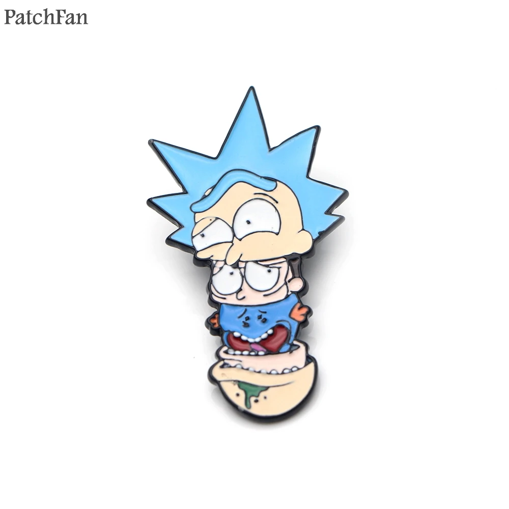 

Patchfan enamel pins rick and morty Zinc insignia para backpack clothes metal medal for bag shirt badges brooches for men A0860