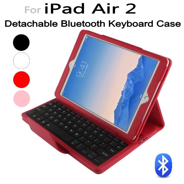 US $1.000.00 50pcsLot Wholesale DHL Shipping Detachable Wireless Bluetooth KeyboardPU Leather Case Stand Cover For Apple iPad Air 2 iPad 6