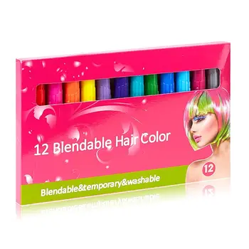 

12 Colors Temporary Hair Dye Cream High Quality Fashion Hair Color Cream Non-toxic DIY Hair Dying Pen Crayon set