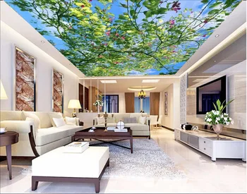 

3d wallpaper custom photo mural The blue sky leaves flowers ceiling room decoration painting 3d wall murals wallpaper for 3d