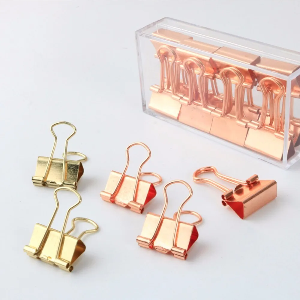 12pcs/lot Creative Metal Binder Clips Notes Letter Cute Paper Clip