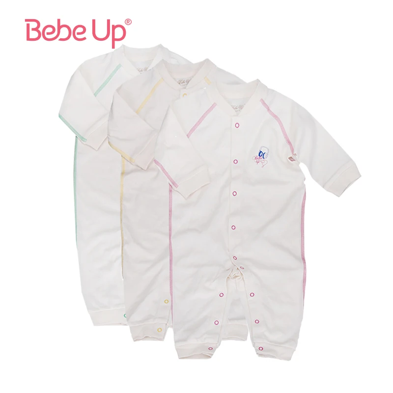 

Bebe Up Baby Girl Romper Organic Cotton Baby Clothes Toddler Romper Infant Jumpsuit 3 pieces Natural White Soft Baby Sleepsuit
