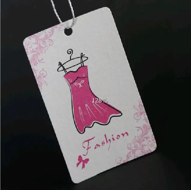 custom women dress hang tag printing good paper clothing