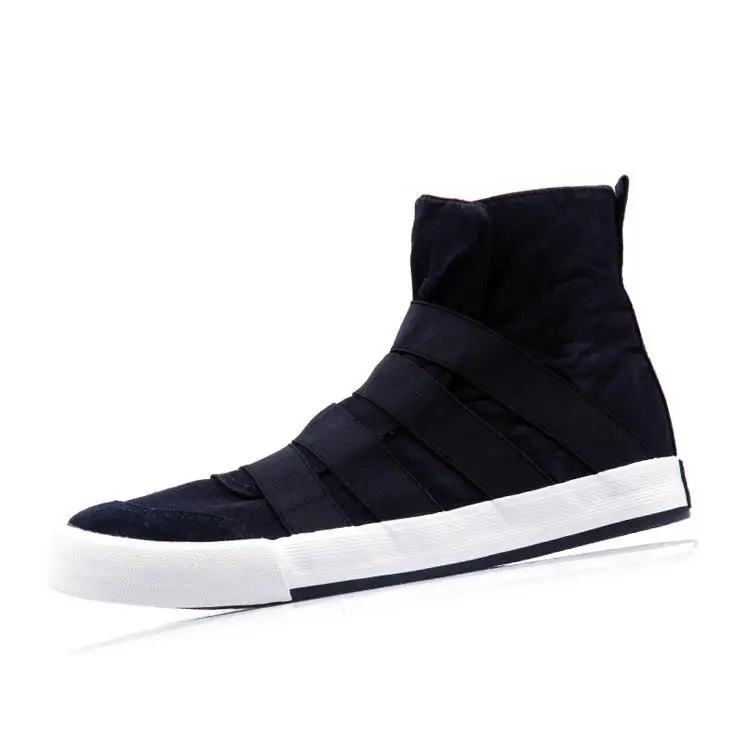 

Elastic Band Men Sneakers High Top Casual Shoes Mens Outdoor Shoe Male Canvas Shoes Espadrilles Man breathable Trainers 2018 New