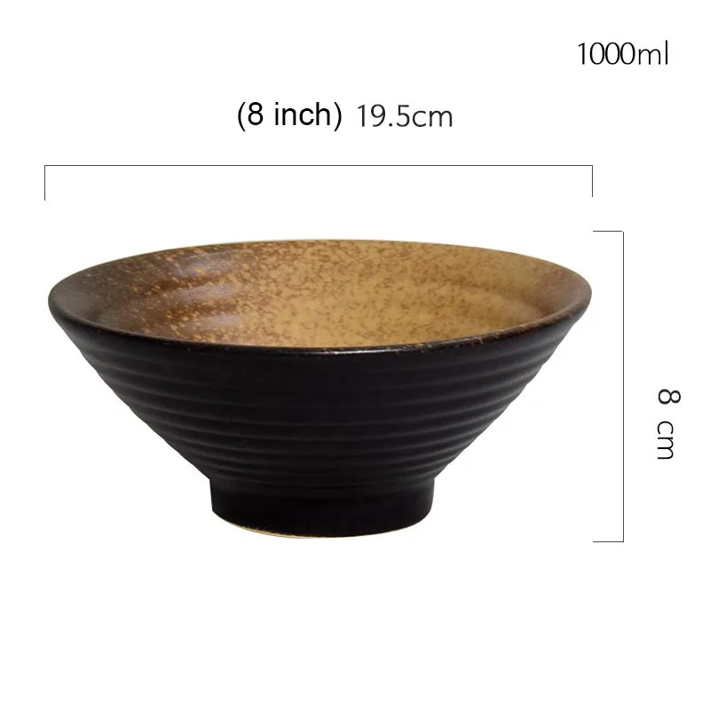 4,5/5,5/6,5/8/9 дюймов японский Керамика Bowl Ramen большая чаша говядина Лапша супа чашки, миски под рис салат контейнер Винтаж Кухня посуда - Цвет: M(8inch)