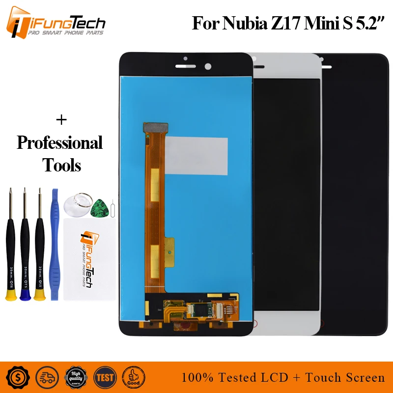 

Free Shipping For 5.2" ZTE Nubia Z17 Mini S NX589J LCD Screen Display+Touch Screen Panel Digitizer For Z17 MiniS NX589H Display