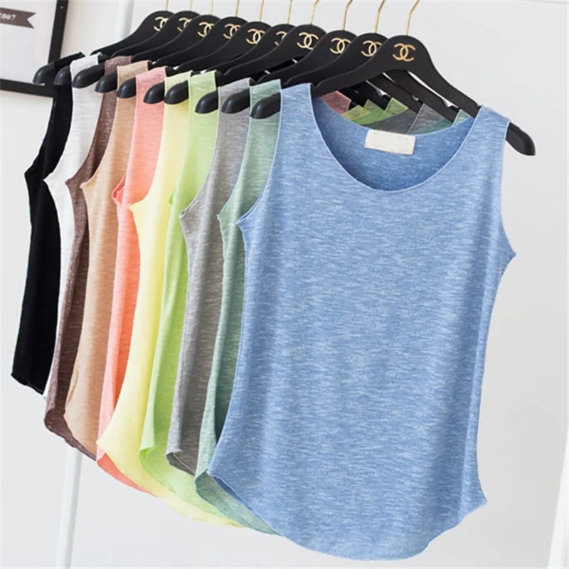 2018 Women Summer Tanks Sexy Solid Sleveless Tank Female Slim Bottoming ...