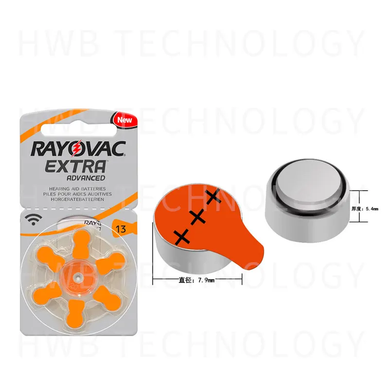 12 шт./лот Rayovac дополнительные характеристики слуховых аппаратов батареи. Цинк воздуха 13/P13/PR48 батареи для слуховые аппараты BTE