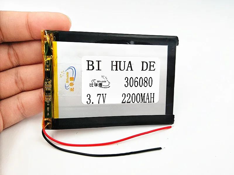 

Polymer lithium battery 306080 2200 mah PDA smart tablet computer 3.7 v Rechargeable Battery For MP5 GPS DVD Camera Speaker
