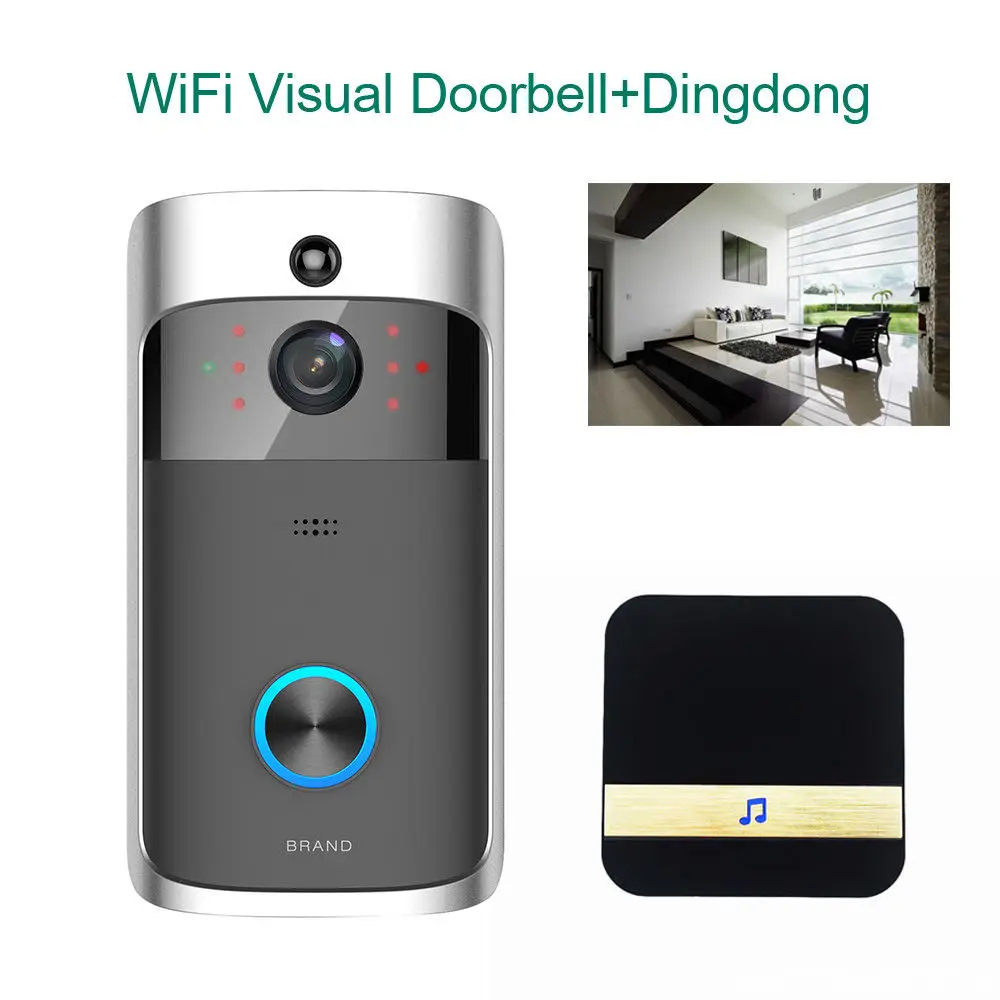 WiFi умный видео дверной звонок HD 720P визуальная камера кольцо IR+ Dingdong для IOS ночного видения видеодомофон дверное Кольцо телефон