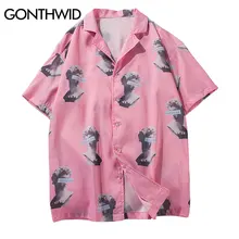GONTHWID статуя микеланжело Давида с принтом пляжные Гавайские рубашки летние Забавные Рубашки с коротким рукавом Aloha хип-хоп Уличная одежда