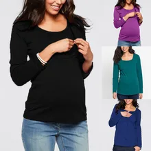 MUQGEW одежда для грудного вскармливания беременных футболка женская одежда для беременных топы для кормящих мам одежда с длинными рукавами для беременных блузка