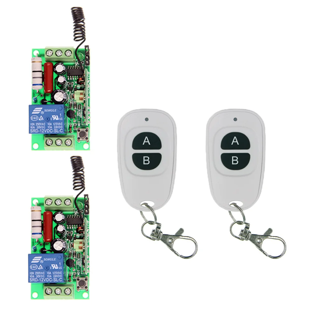 

Smart Home Decoration AC 220V 110V 1 CH 1CH RF Wireless Remote Control Switch System, 2CH Transmitter + Receiver,Self-lock Jog