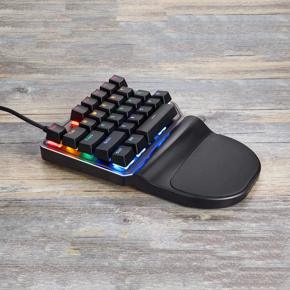  For MOTOSPEED Single Handed Mini Colorful Lighting Game Wired Keyboard for DOTA Pubg The maximum cu