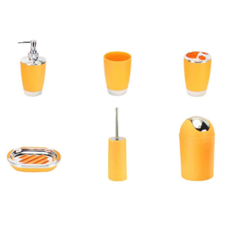 New Portable Bathroom Set 6 Piece Accessory Bin Soap Dish Dispenser Tumbler Toothbrush Holder Bathroom storage #3 New Portable Bathroom Set 6 Piece Accessory Bin Soap Dish Dispenser Tumbler Toothbrush Holder Bathroom storage #3