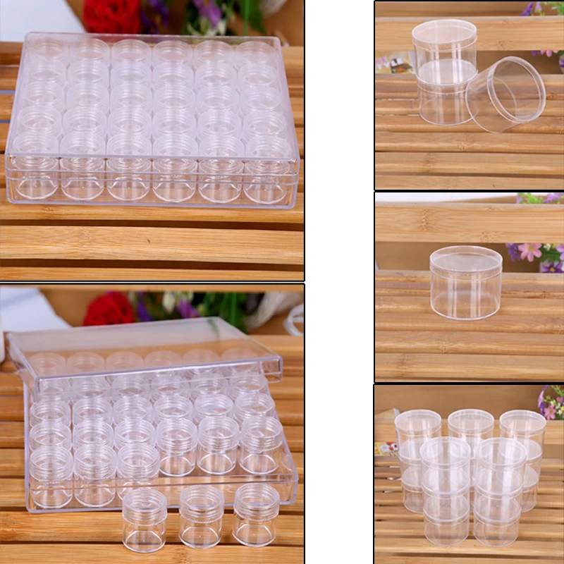 

30 Detachable Diamond Embroidery Box Diamond Painting Accessory Case Clear Plastic Beads Display Storage Boxes Organizer Holder