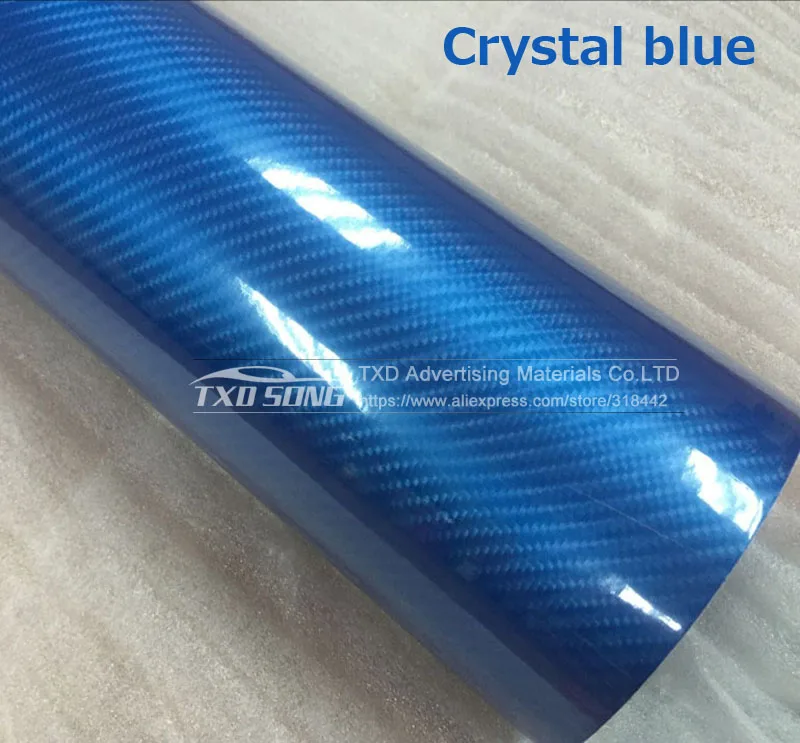Новое поступление 5D из углеродного волокна с много цветов для выбора, не содержит синий красное серебро серого и розового цветов 5D угольный осажденный 10/20 Вт, 30 Вт/40/50/60x152 см/лот - Название цвета: crytal blue