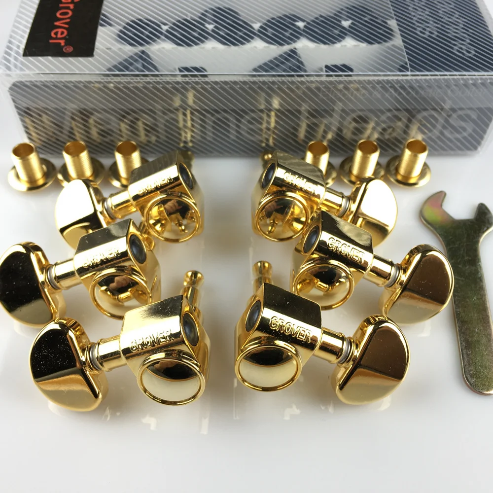 Original Grover Electric Guitar Machine Heads Tuners 1Set 3R 3L Gold