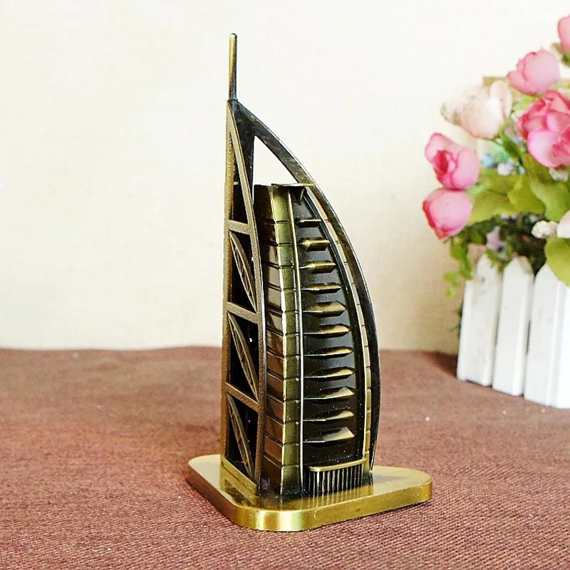 delicate classic collectible metal handicraft modern house decor Burj Al Arab model building toys for children