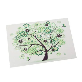 

Rich Tree Painting Placemats PVC Table Mats Anti-stain Adiabatic Non-slip Cup Coffee Pads Coaster Western Food Insulation Pad