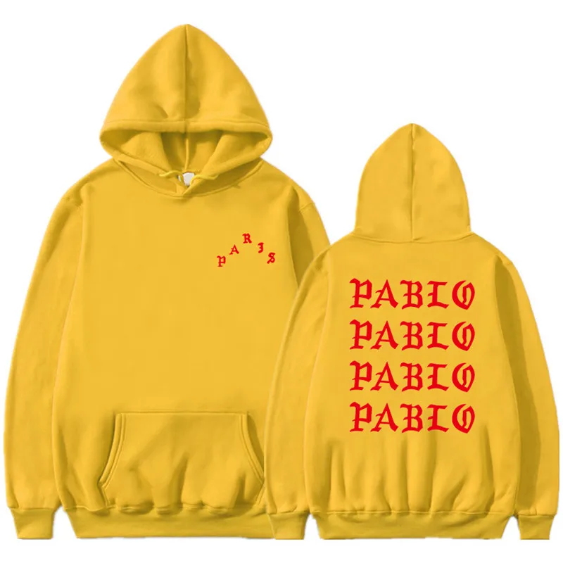 Мужские и женские толстовки с принтом I Feel Like Pablo в стиле хип хоп красных букв