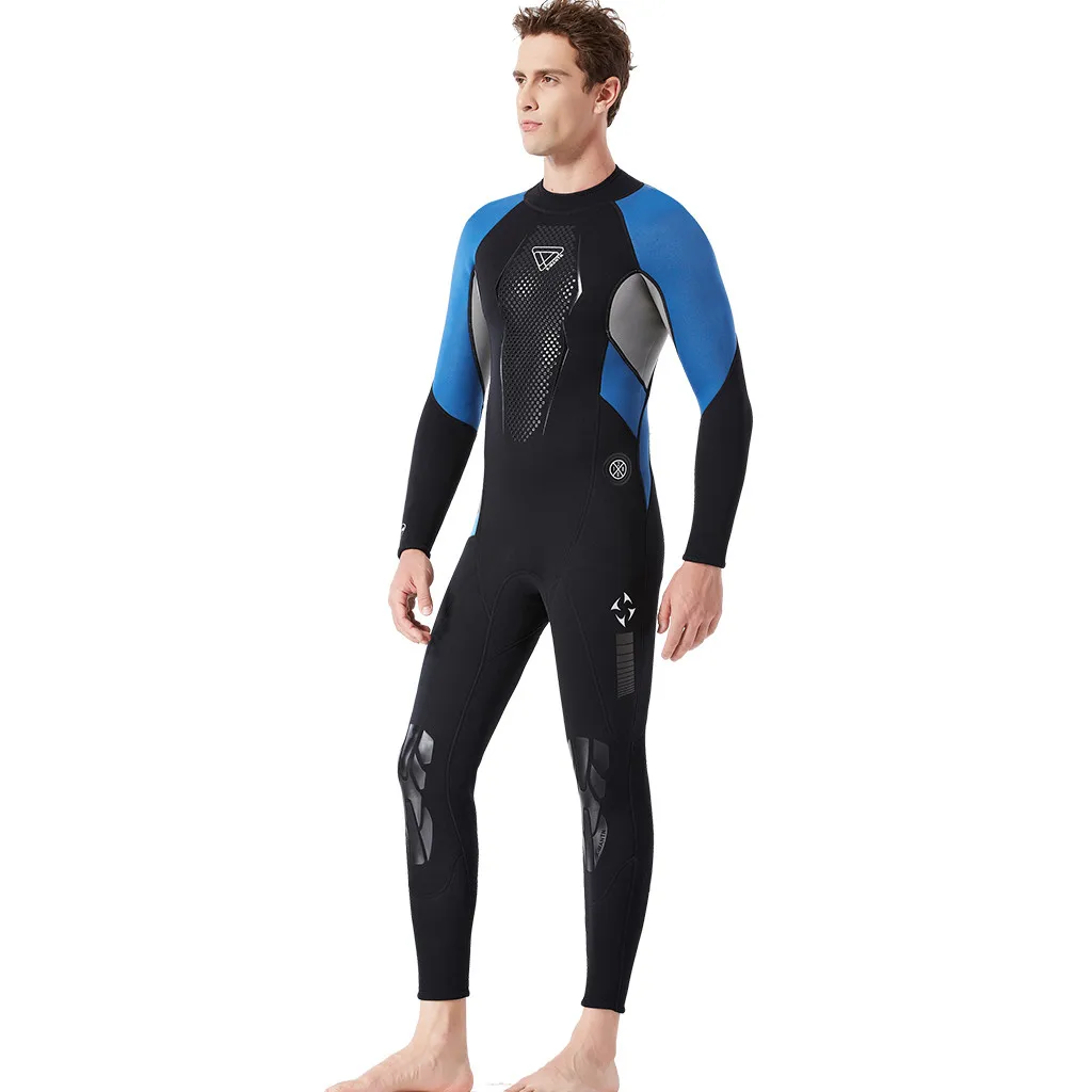 3 мм неопреновый гидрокостюм, цельный и закрытый костюм для дайвинга для мужчин, для подводного плавания, серфинга, подводной охоты размера плюс# D