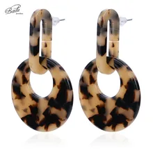 Badu Big Acrylic Dangle Drop Earring Leopard Camouflage Acetic Acid Earrings for Women Vintage Bohemian Jewelry for Halloween badu wooden pattern acrylic earrings large geometry drops big dangle earrings hollowing acetic acid vintage fashion jewelry