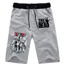 Летние новые мужские Шорты повседневные шорты модные спортивные штаны с принтом «Ходячие мертвецы» для фитнеса, шорты для бега