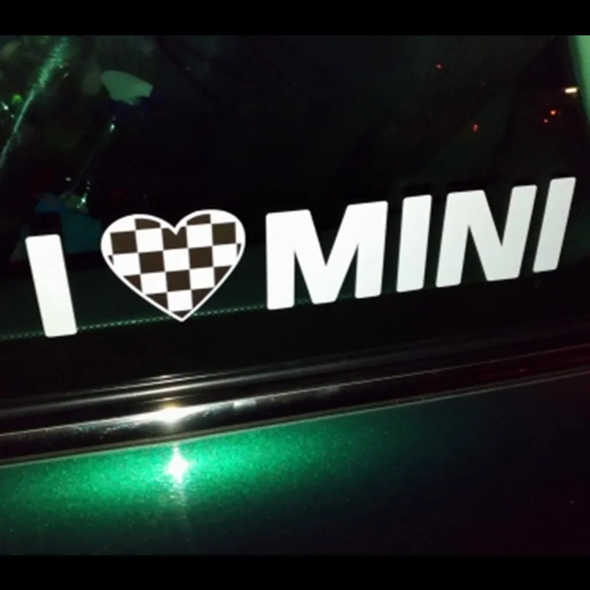 

I lOVE MINI Car Styling Window Vinyl Car Stickers and Decals Accessories for Mini Cooper Countryman Clubman R50 R52 R53 R58 R56