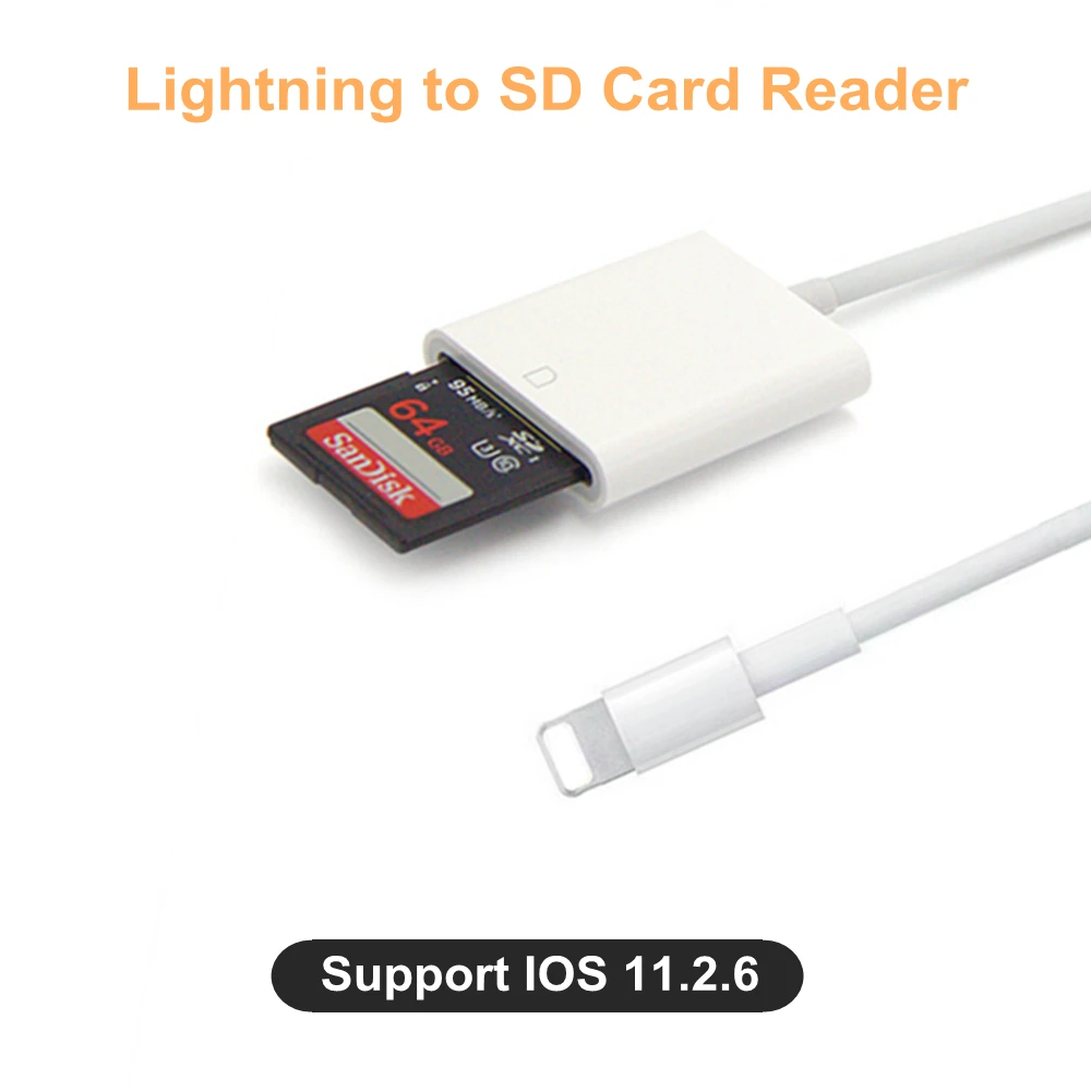 Кабель адаптер для чтения карт Lightning SD TF iPhone комплект цифровой камеры OTG кабель