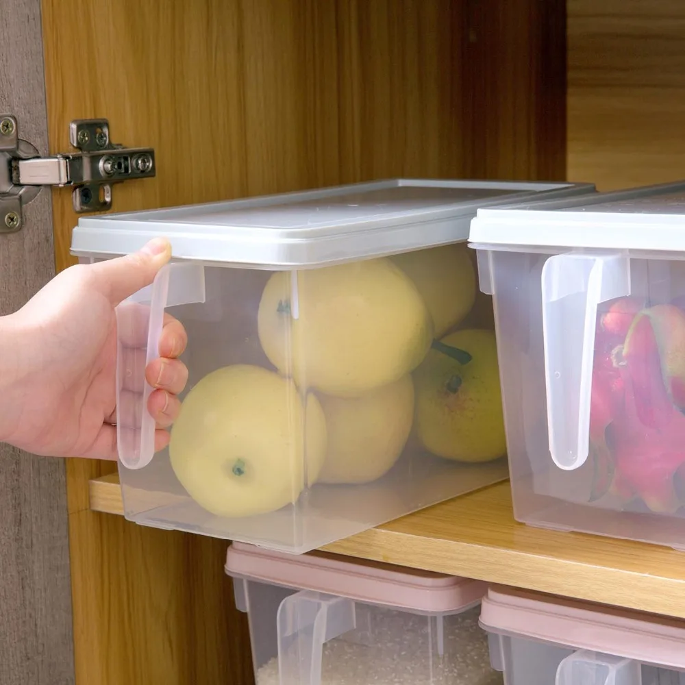 4 шт./компл. холодильник прозрачная коробка для хранения пластиковая замороженная коробка кухонная коробка для фруктов еда яйцо контейнер для фруктов и овощей ёмкость с ручкой