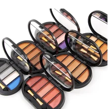 Professional Makeup Brand ShimmerMatte Eyeshadow Palette Glitter Eye Palette Maquiagem Matte Pigment Eye Shadow with Brush 6pcs