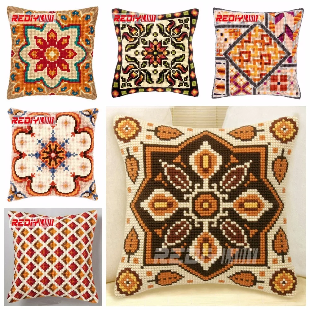REDIY LADIY Cross Stitch Cushion Cover Classic Pattern