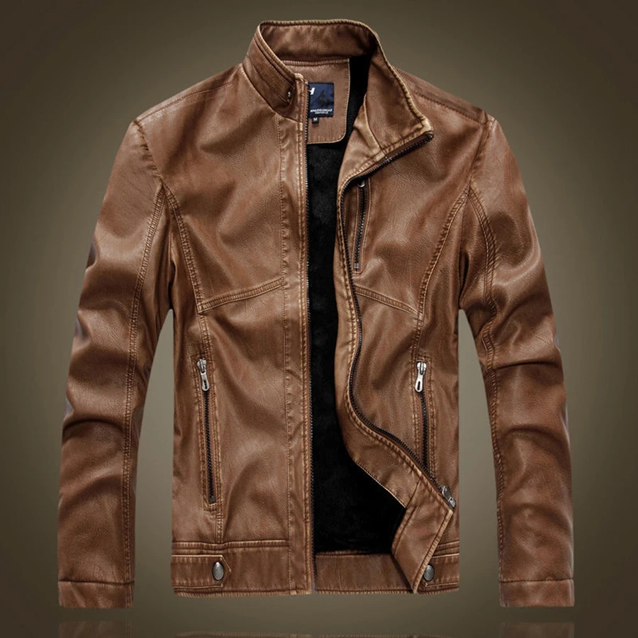 Mens Biker T6 Pocket Real Leather Jacket