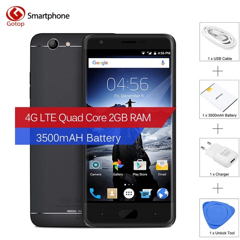 Original Ulefone u008 pro 5.0 Inch Smartphone Android 6.0 MT6737 Quad Core Mobile Phone 2GB RAM 16GB ROM 3500mAH 4G Cell Phone