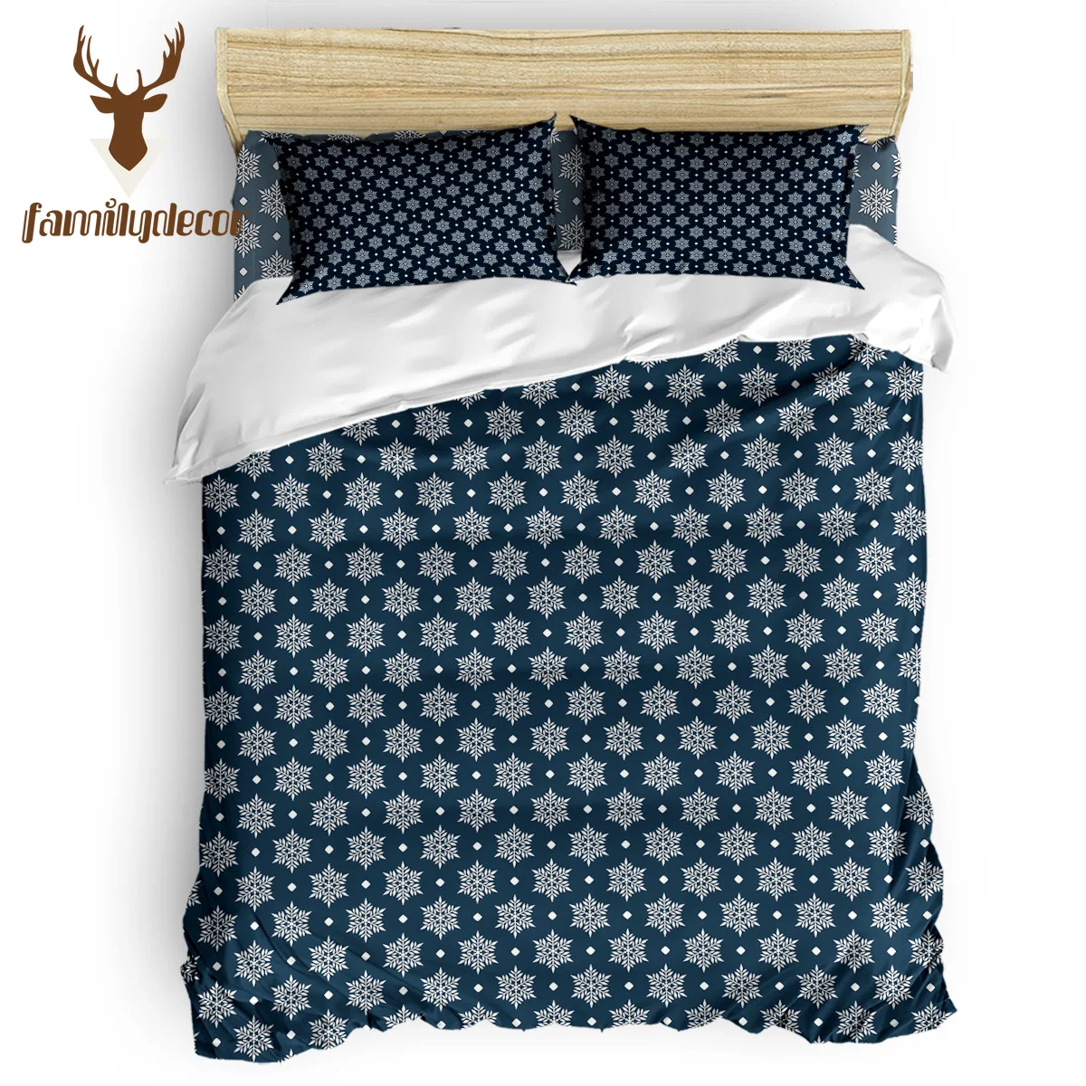 

Family Decor Christmas Snowflakes George Washington's Birthday 4 Piece Bedding Sets 4 Pcs Bedding Sets Polyester Fabric Memorial