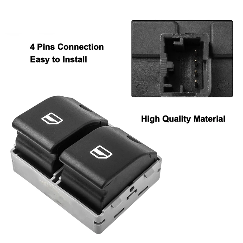 2pcs 6Q0959858 6Q0959858A ABS Front Electric Power Window Console  