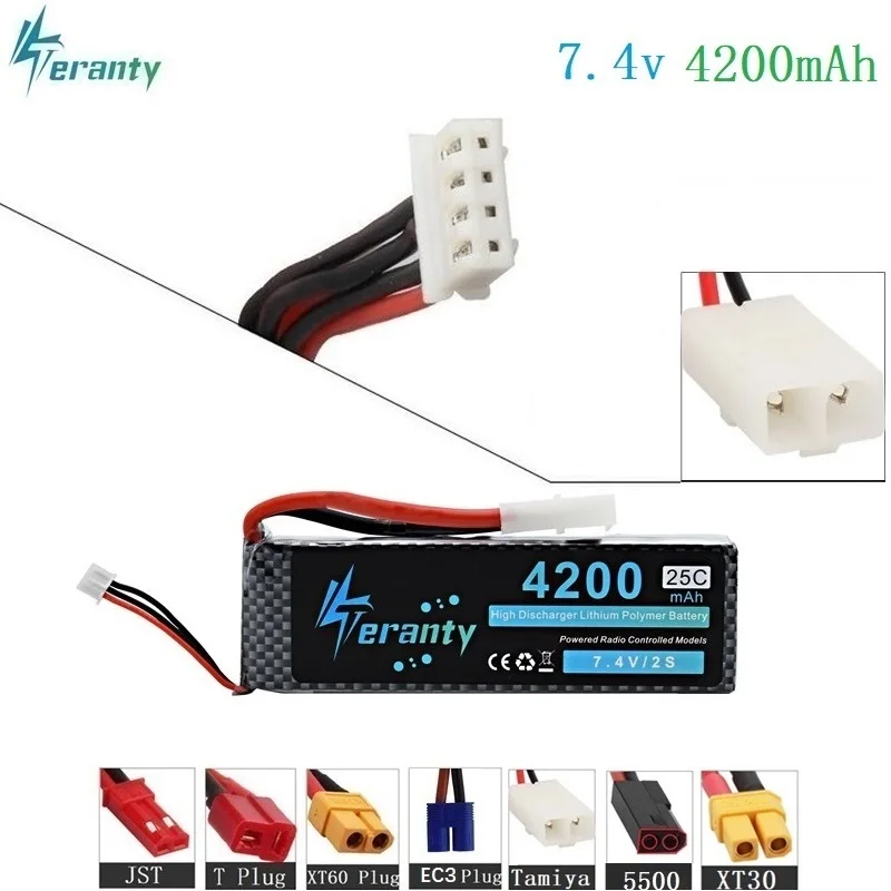 T/XT60/Tamiya разъемы 2S MAX 50C 7 4 V 4200mAh LiPo батарея для RC самолета вертолета автомобиля